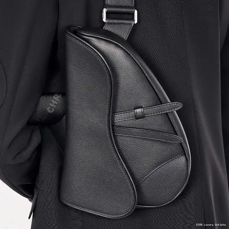 Cheap Black Grainded Saddle Crossbody Dior Calfskin 0417 Luxury